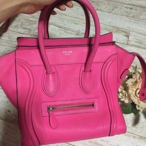 Celine Luggage Hot Pink Calf Skin Leather Tote Bag SOLD